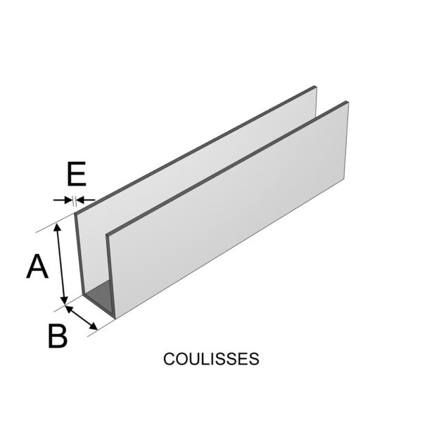COULISSE DE RIDEAU METALLIQUE 40X30